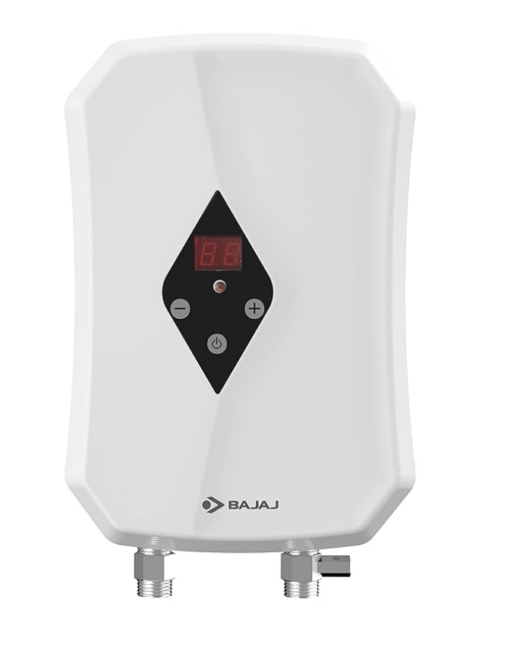 Bajaj Flashy 3kW Tankless Instant Water Heater, White
